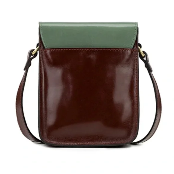 NEW Patricia Nash Two-Tone Lari Leather Crossbody Bag - Picture 3 of 4